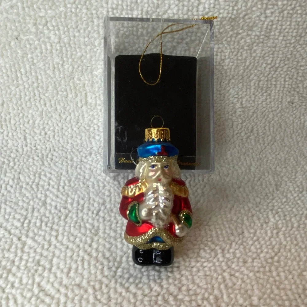 Unique Treasure Glass Hand Blown‎ Ornament Nutcracker Soldier Christmas Gift